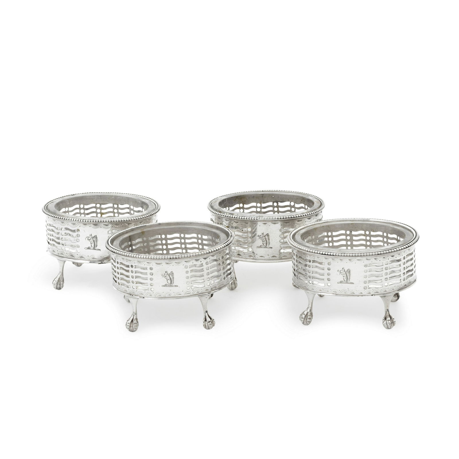 A set of four George III silver salts Thomas Daniell, London 1778 and 1779   together with a pai... (1 of 1)