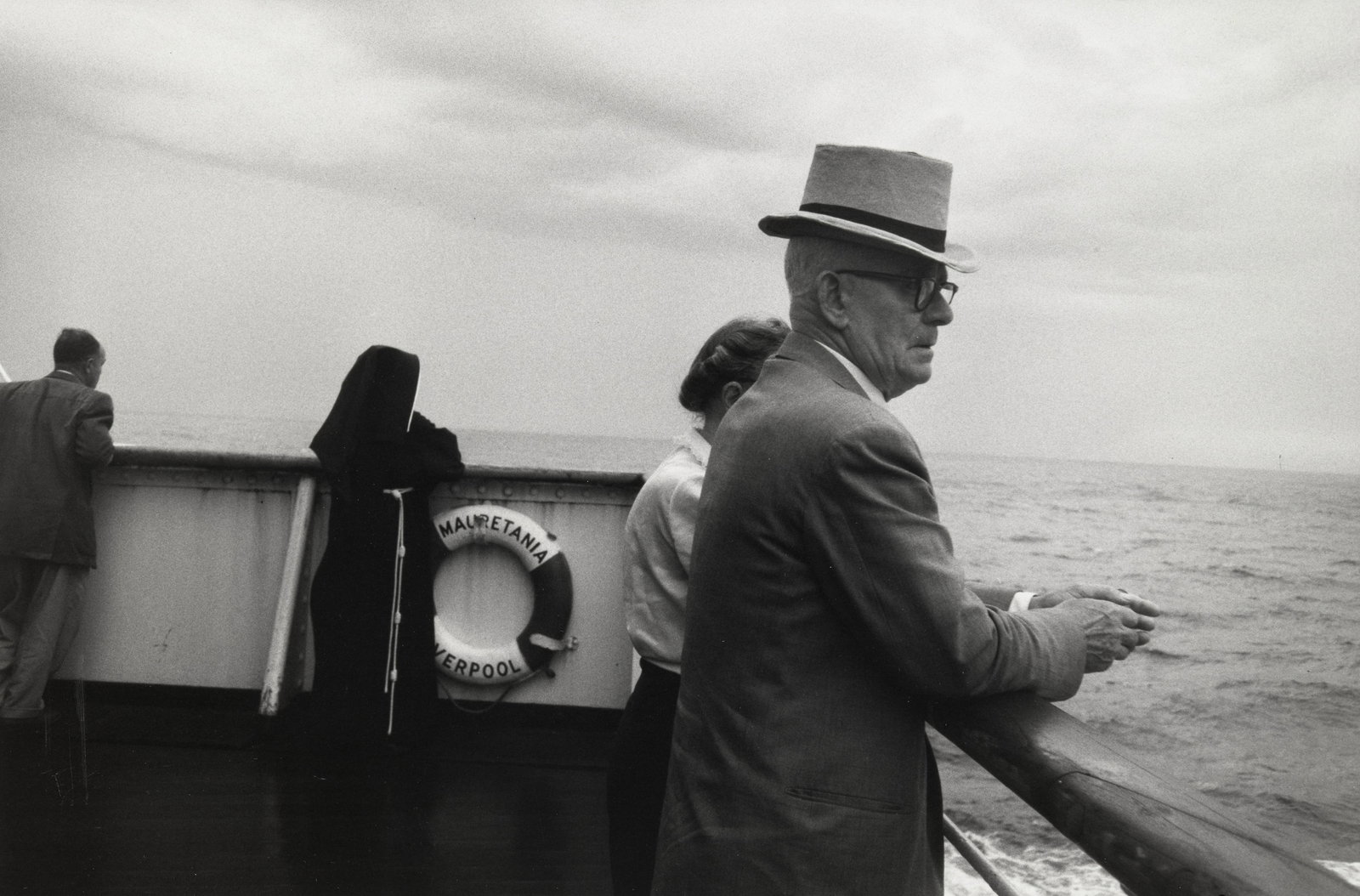 Robert Frank (1924-2019); Crossing the Atlantic;: Robert Frank (1924-2019) Crossing the Atlantic, 1952 Gelatin silver print, printed 1952, signed and dated in ink in the margin. 9 x 13 1/2in (22.8 x 34.5cm) sheet 11 x 14in (28 x 35.6cm)