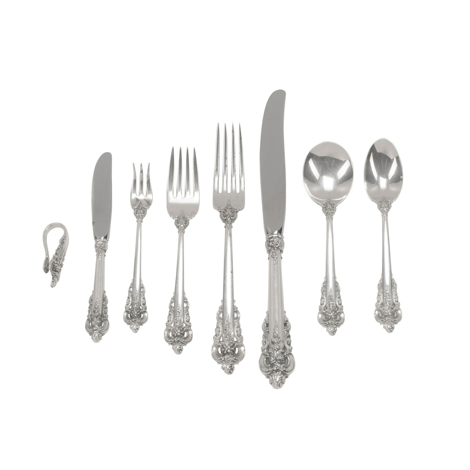 AN AMERICAN STERLING SILVER FLATWARE SERVICE FOR EIGHT by R. Wallace & Sons Manufacturing Compan... (1 of 3)