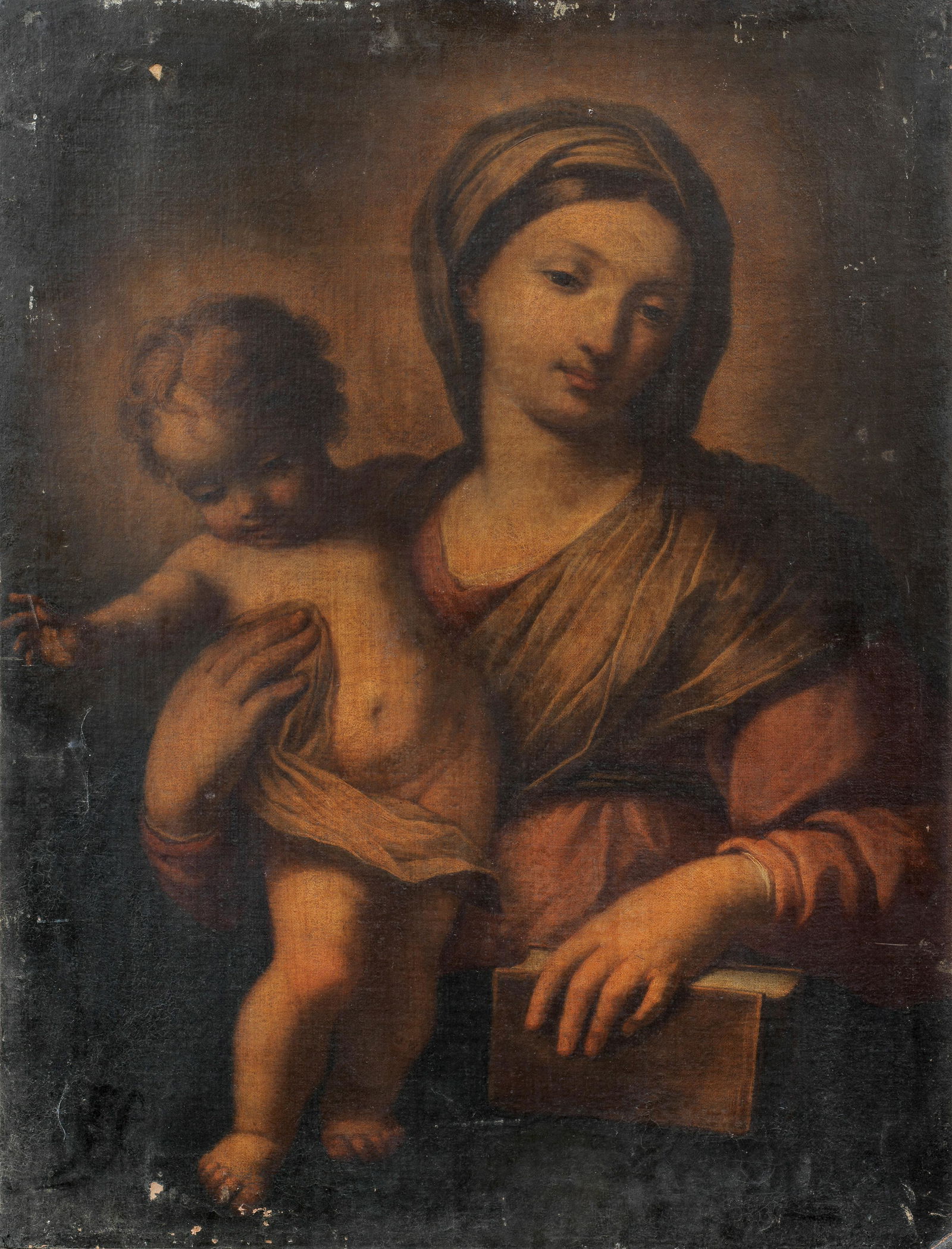 Roman School, 17th Century The Madonna and Child unframed (1 of 2)