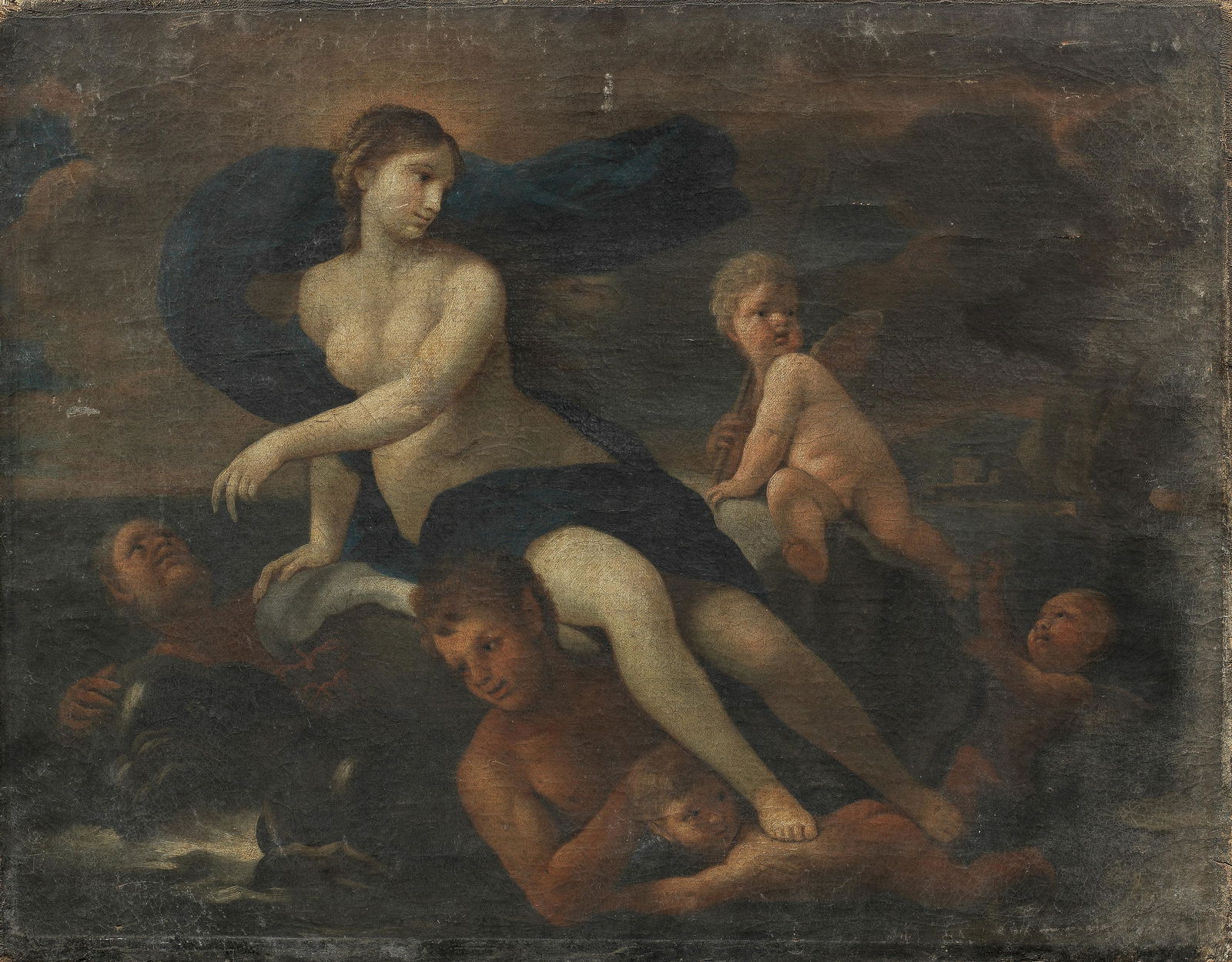 Circle of Paolo de Matteis (Cilento 1662-1728 Naples) Amphitrite unframed: Circle of Paolo de Matteis (Cilento 1662-1728 Naples) Amphitrite oil on canvas 51.8 x 66cm (20 3/8 x 26in). unframed This lot is subject to the following lot symbols: α α Buyers from with