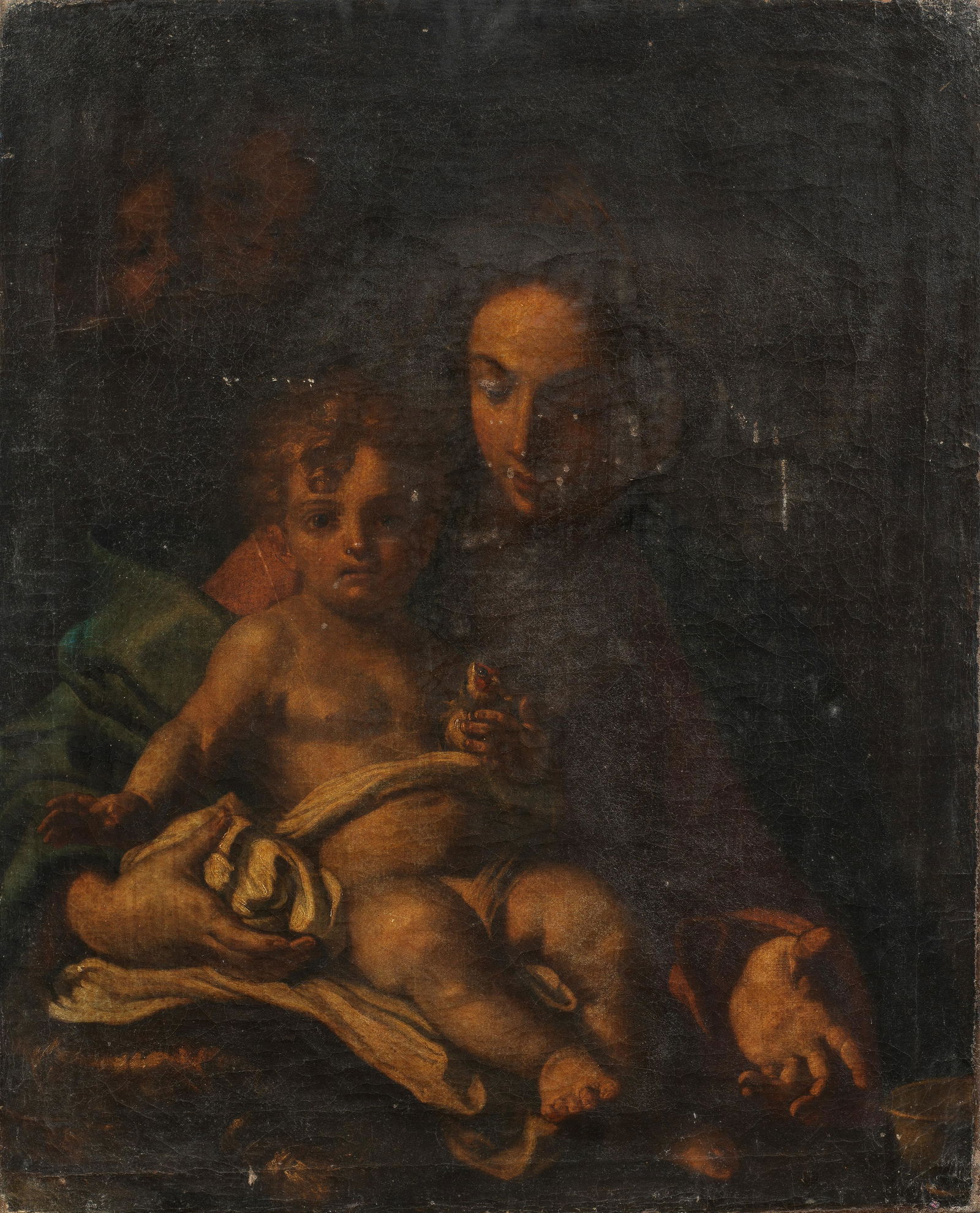 Francesco de Mura (Naples 1696-1782) The Madonna and Child with angels unframed: Francesco de Mura (Naples 1696-1782) The Madonna and Child with angels oil on canvas 76 x 61.8cm (29 15/16 x 24 5/16in). unframed This lot is subject to the following lot symbols: α α Buy