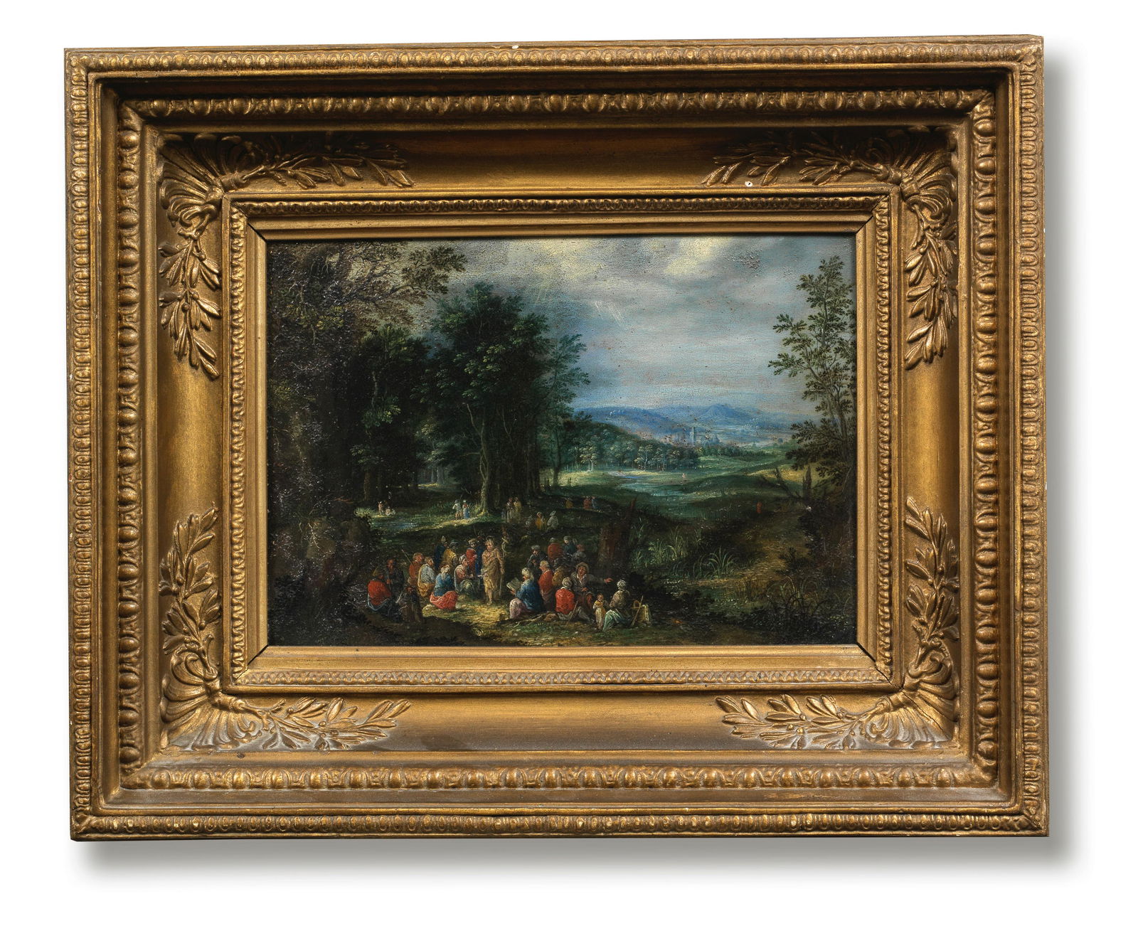 Follower of Jan Brueghel the Younger (Antwerp 1601-1678) Saint John the Baptist preaching in the...: Follower of Jan Brueghel the Younger (Antwerp 1601-1678) Saint John the Baptist preaching in the Wilderness oil on copper 27.4 x 33.7cm (10 13/16 x 13 1/4in).