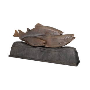 Steve Kestrel (born 1947) Run River Run 15 in. high: Steve Kestrel (born 1947) Run River Run inscribed with the artist's device '© S. Kestrel 13/21' (on the integrated base) bronze with copper and grey patinas 15 in. high Footnotes: Provenance