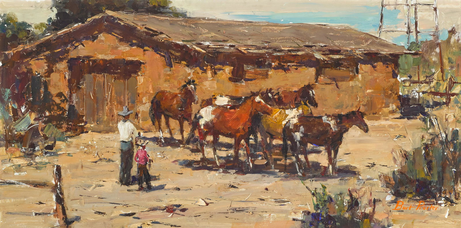 Burt Procter (1901-1980) The New Bunch 18 x 36 in. framed 28 x 46 in. (1 of 3)