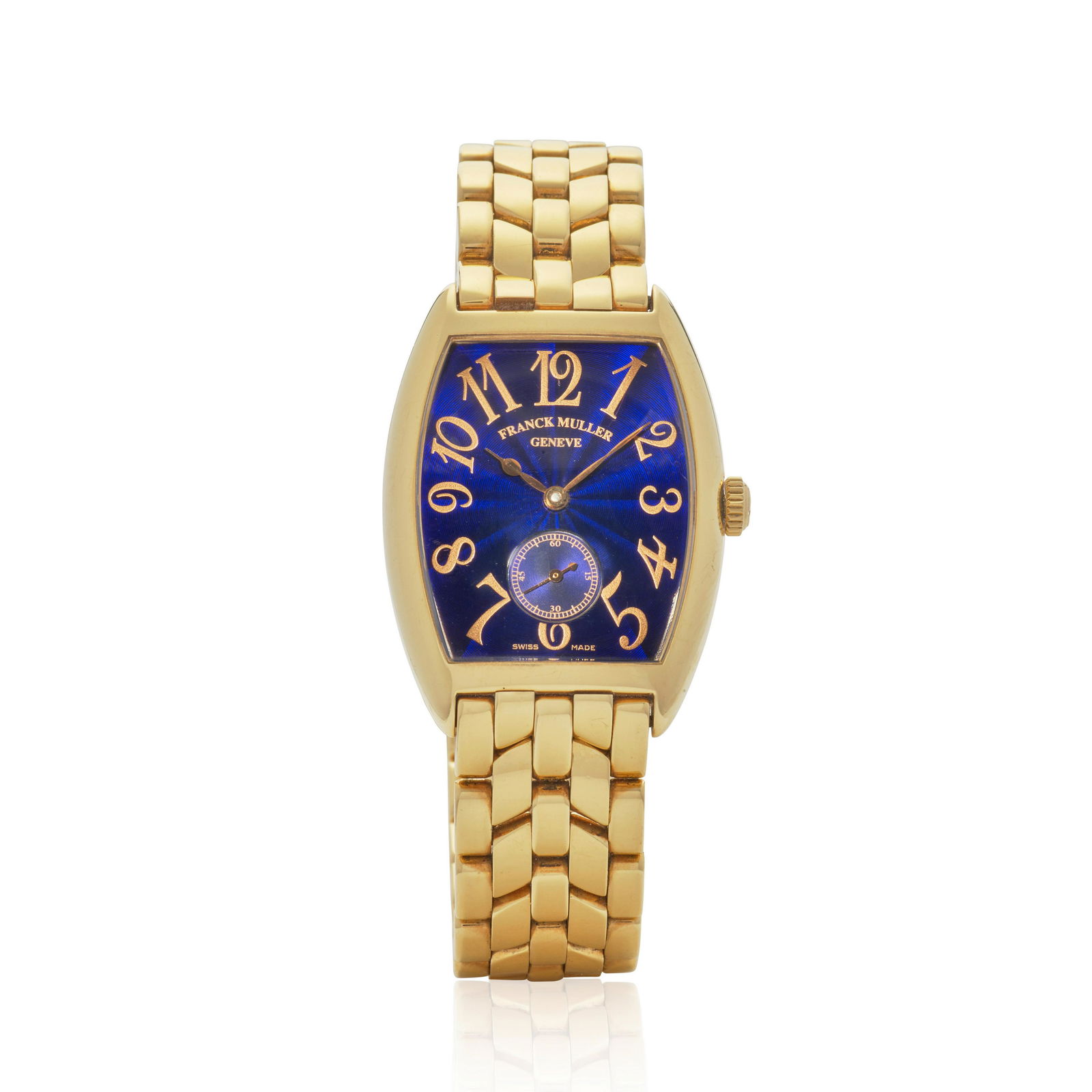 FRANCK MULLER. AN 18K GOLD MANUAL WIND BRACELET WATCH Cintree Curvex, Ref: 1750 S6 PM, Purchased... (1 of 3)
