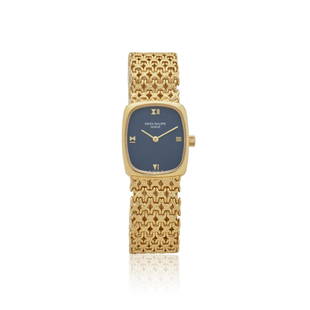 PATEK. AN 18K GOLD LADY'S MANUAL WIND BRACELET WATCH Ellipse, Ref: 4186-2,: PATEK. AN 18K GOLD LADY'S MANUAL WIND BRACELET WATCHModel: EllipseReference: 4186-2Movement: 18-jewel Cal.16-250 manual, adjusted to isochronism, heat and cold, and five positions, No.1262417Dial: