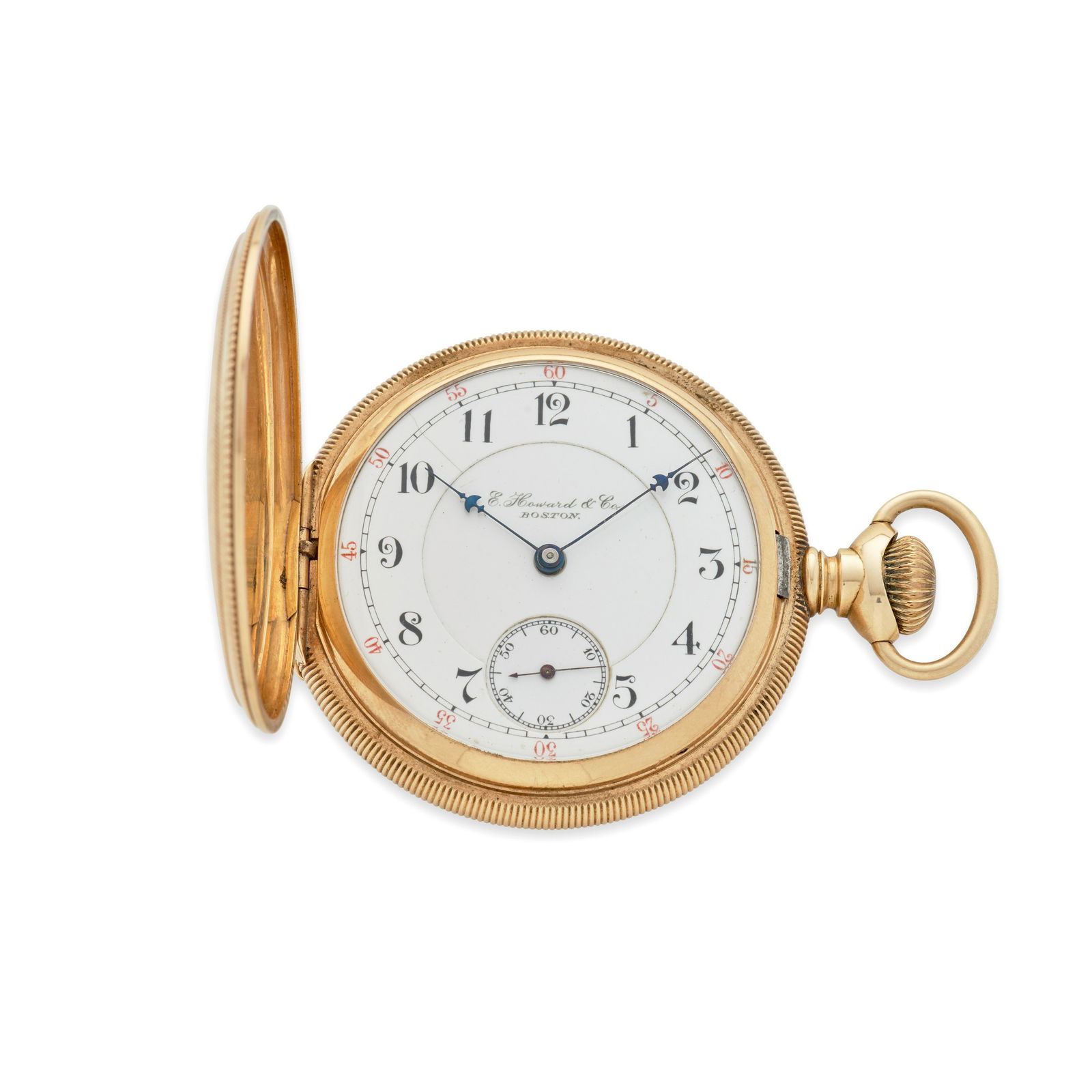 E. HOWARD & CO., BOSTON. A 14K GOLD HUNTER CASED WATCH Series VII split plate, Circa 1900 (1 of 4)