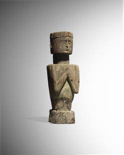 Bust Figure, probably Jumla, Nepal: Bust Figure, probably Jumla, NepalWood with light brown weathered patinaHeight 27in (68.5cm)ProvenanceLew Reines Collection, New York, 1970s or earlierBruce Frank Primitive Art, New YorkCalifornia