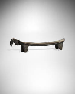 Rare Bird-Form Headrest, Angermann Village, Papua New Guinea: Rare Bird-Form Headrest, Angermann Village, Papua New GuineaWood with dark brown encrusted patinaLength 26in (66cm)ProvenanceGalerie Anthony Meyer, ParisJohn and Marcia Friede, JOLIKA Collection, New