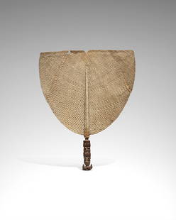 Fan, Marquesas Islands: Fan, Marquesas Islandstahi Wood, padanus leaves, sennit fiberHeight 17 1/4in (43.8cm)ProvenanceHerbert J. Allcroft Collection, Stokesay Court Est., Shropshire, England, field collected in