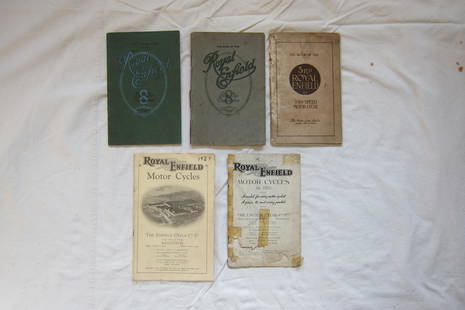 Early Royal Enfield literature: Early Royal Enfield literaturecomprising 'The book of the 3H.P. Royal Enfield', List of Spare Parts for the 8H.P. Royal Enfield, 'The Book of the 8H.P. combination (centre page missing)', together