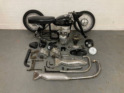 Property of a deceased estate, c.1959 Velocette 349cc MAC Project Frame no. RS 4584 Engine no. ...: Property of a deceased estate c.1959 Velocette 349cc MAC ProjectRegistration no. 443 DA (see text)Frame no. RS 4584 Engine no. MAC 25579Offered as a dismantled, part-restored project, this MAC