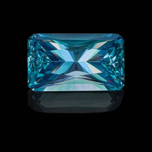 Large, Fine Aquamarine--'A MEMBER OF 100 CARATS CLUB': Large, Fine Aquamarine--'A MEMBER OF 100 CARATS CLUB'BurmaAn emerald-cut with scissors-cut facets to the sides, the simple faceting of this fine gem allows the high degree of clarity to be easily