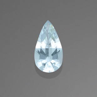 Stunning Aquamarine: Stunning AquamarineNamibia This stunning aquamarine has been fashioned as a pear-shape with minimal facets to best display the high degree of transparency. Weighing 57.74 carats and measuring 40.58