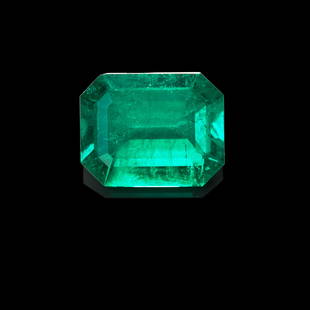 Fine Emerald: Fine EmeraldColombia A fine rectangular emerald-cut emerald having a rich saturation of color as well as excellent luster and clarity. Weighing approximately 1.46 carats and measuring 8.79 x 6.96 x