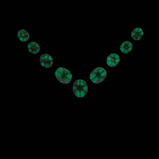 Rare Suite of Nine Trapiche Emeralds: Rare Suite of Nine Trapiche EmeraldsCoscuez, La Peña BlancasMuzo Mining District, ColombiaTrapiche emeralds are in a class by themselves and are perhaps the rarest and most memorable of