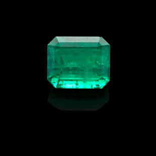 Emerald: EmeraldColombiaA classic rectangular emerald-cut having a sought after green hue and excellent luster. Weighing approximately 6.47 carats and measuring 11.24 x 9.61 x 7.84mm Footnotes:Accompanied by