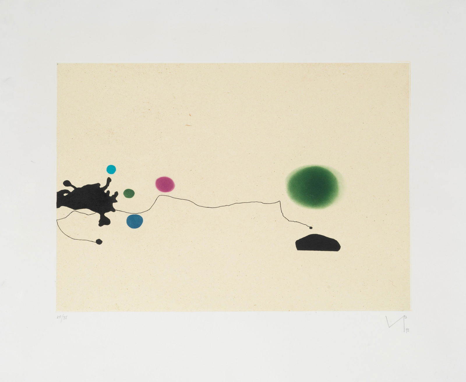 Victor Pasmore R.A. (British, 1908-1998) Harmony of Opposites Etching and aquatint printed in c...: Victor Pasmore R.A. (British, 1908-1998) Harmony of Opposites Etching and aquatint printed in colours, 1995, chine collé on wove, signed and numbered 25/35 in pencil, with full margins, 430 x 610