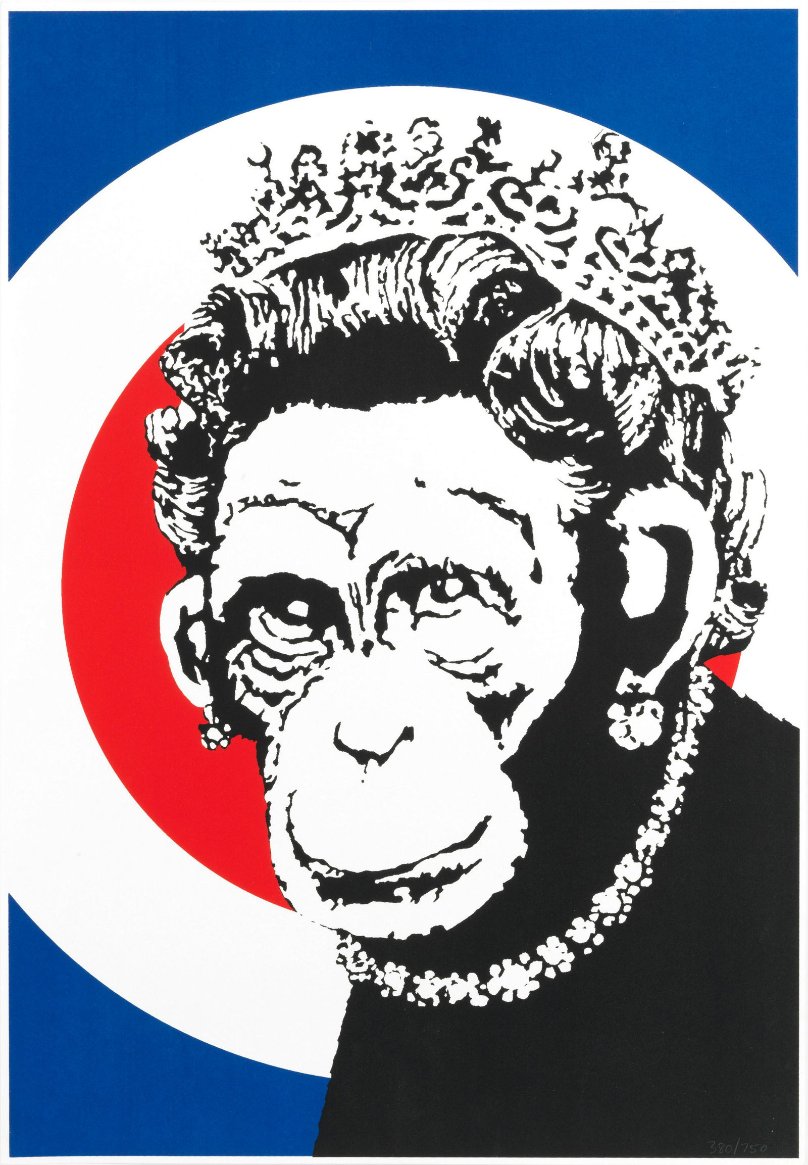 Banksy (British, born 1974) Monkey Queen Screenprint in colours, 2003, numbered 380/750 in penci... (1 of 2)
