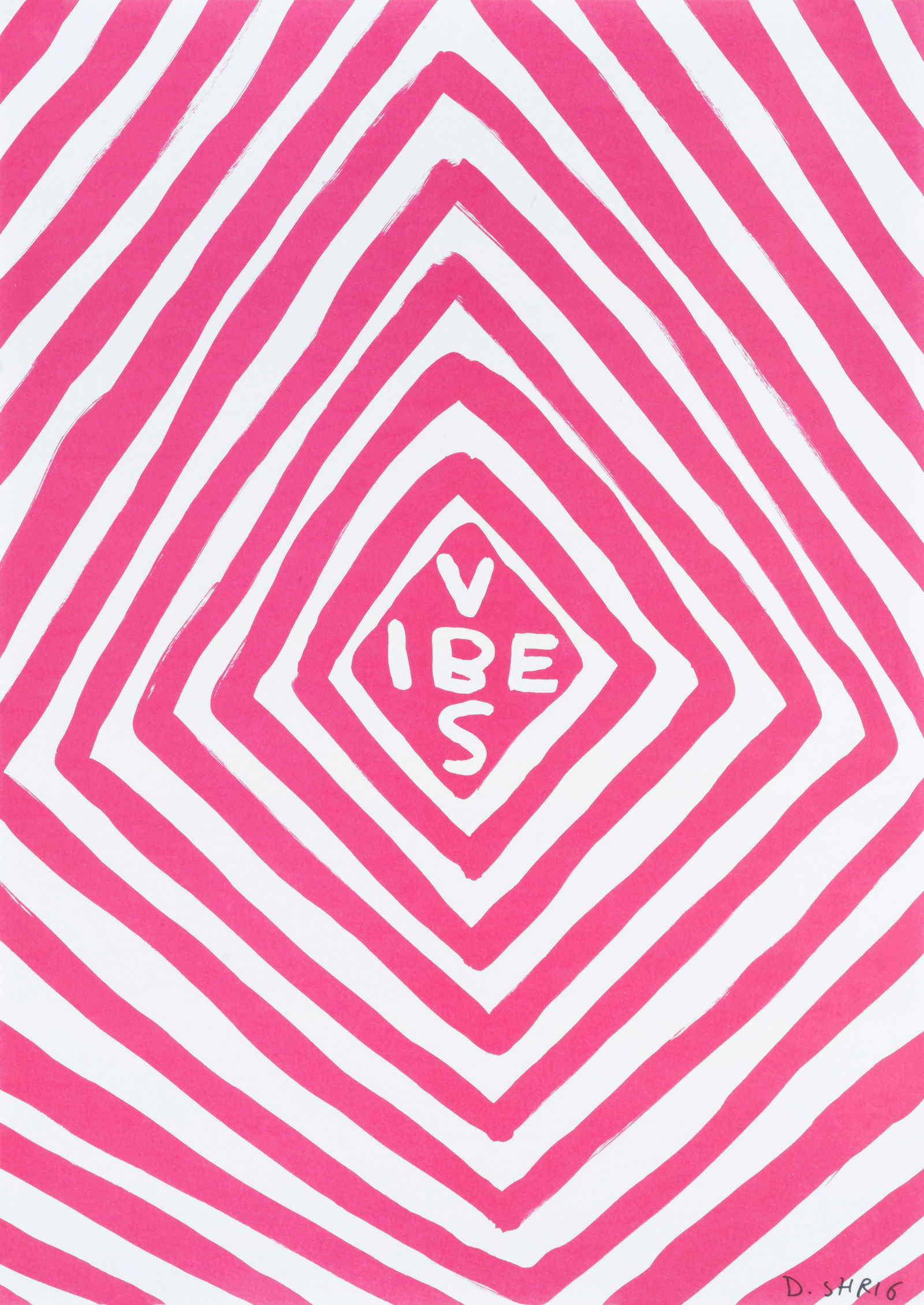 David Shrigley (British, born 1968) Vibes Giclée print in colours, 2018, on thin wove, sign...: David Shrigley (British, born 1968) Vibes Giclée print in colours, 2018, on thin wove, signed in black ink, from the edition of 250, published by The Big Issue, London, the full sheet printed to