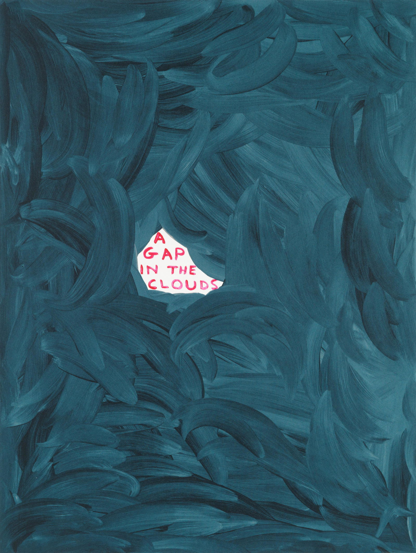 David Shrigley (British, born 1968) Untitled (A gap in the clouds) Screenprint in colours, 2020,...: David Shrigley (British, born 1968) Untitled (A gap in the clouds) Screenprint in colours, 2020, on Somerset wove, signed with the initials, dated and numbered 93/125 in pencil verso, published by Ste