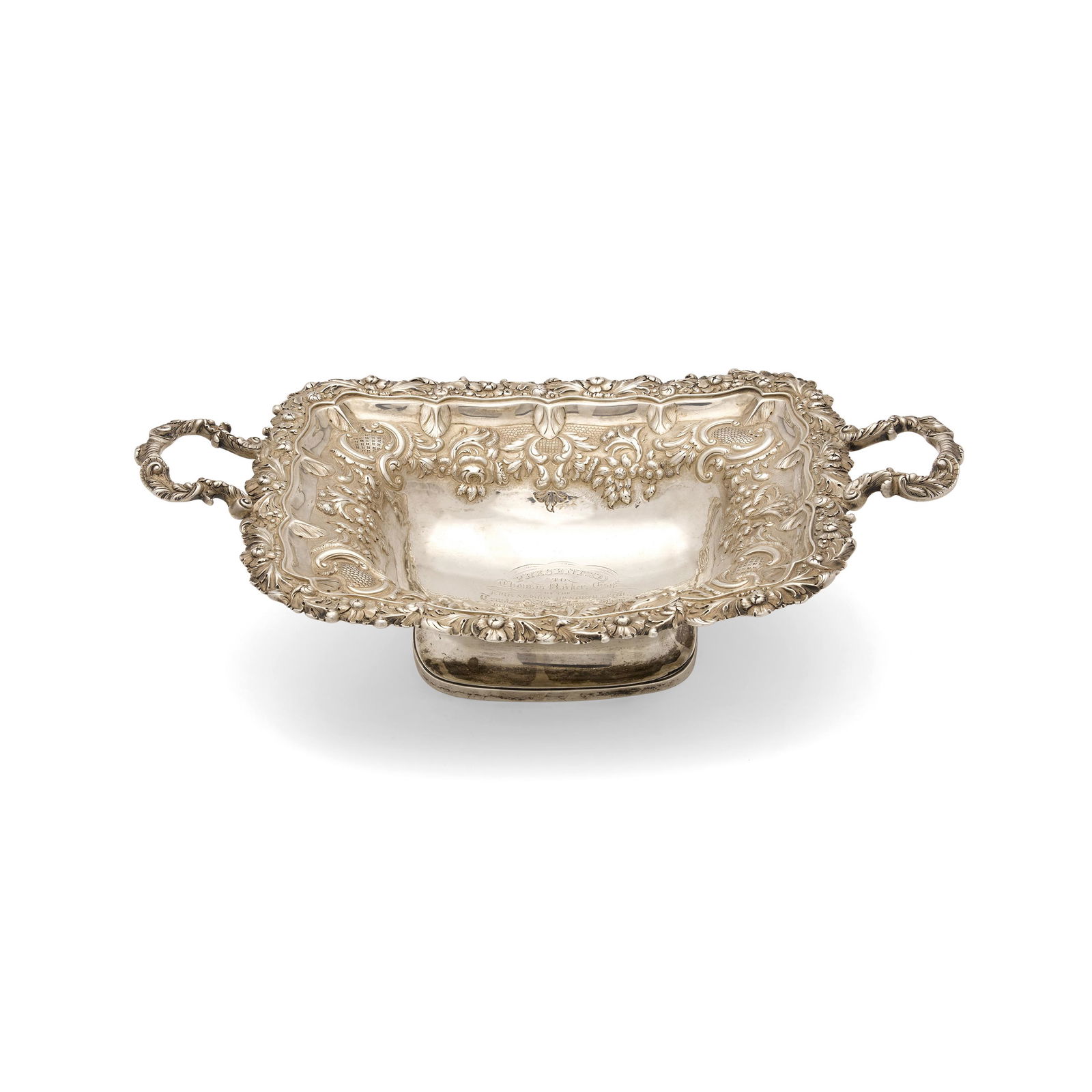 A SCOTTISH GEORGE IV SILVER REPOUSSÉ FOOTED CENTERPIECE by Charles Bendy and John Hay, Edin... (1 of 2)