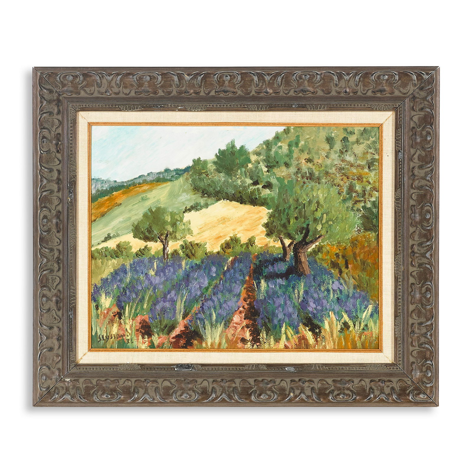 René  Auguste Seyssaud (French, 1867-1952) Trees along the hills 12 1/2 x 16in (31.7 x 40.7cm) (1 of 3)