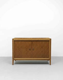 David Booth and Judith Ledeboer Sideboard, model no. R407, designed 1951: David Booth and Judith LedeboerSideboard, model no. R407, designed 1951Mahogany-veneered wood, mahogany, birch-veneered wood, brass. 83.8 x 121.5 x 46.2 cm Manufactured by Gordon Russell Ltd, London,