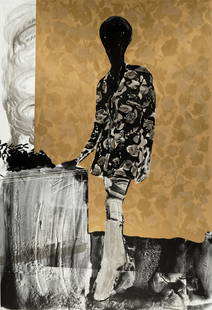 Hurvin Anderson (born 1965); Mrs. S. Keita (gold and black), from the Keita series;: Hurvin Anderson (born 1965) Mrs. S. Keita (gold and black), from the Keita series, 2010 Screenprint in colors with gold ink on Revere Silk standard paper, signed in pencil, titled and numbered PP 2/2