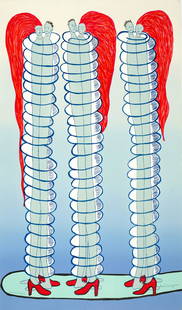 Louise Bourgeois (1911-2010); Couples;: Louise Bourgeois (1911-2010) Couples (MoMA 547.2), 2001 Lithograph in colors with gold acrylic additions on Rives BFK paper, signed in pencil and numbered Printers Proof 2 (a printer's proof, aside fr