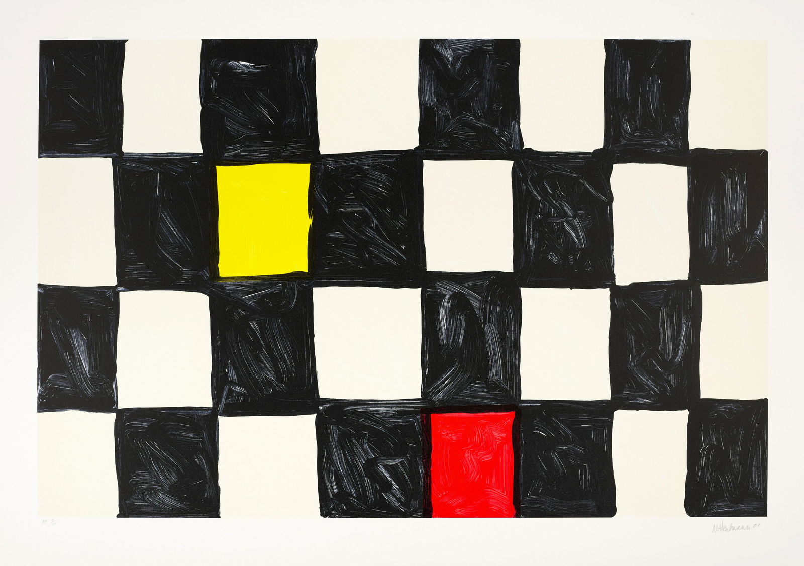 Mary Heilmann (born 1940); African; Sound of Whitewater (2 works);: Mary Heilmann (born 1940) African; Sound of Whitewater (2 works), 2000 2 Lithographs in colors on Somerset and soft white Somerset papers, each signed in pencil, dated and numbered PP 9/10 (both are p