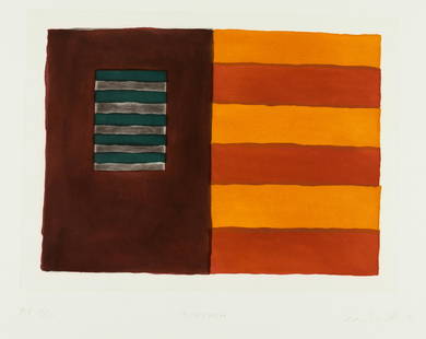 Sean Scully (born 1946); Diptych;: Sean Scully (born 1946) Diptych, 1991 Aquatint in colors with spit bite on wove paper, signed in pencil, titled, dated and numbered AP 10/10 (an artist's proof, aside from the edition of 25), publishe