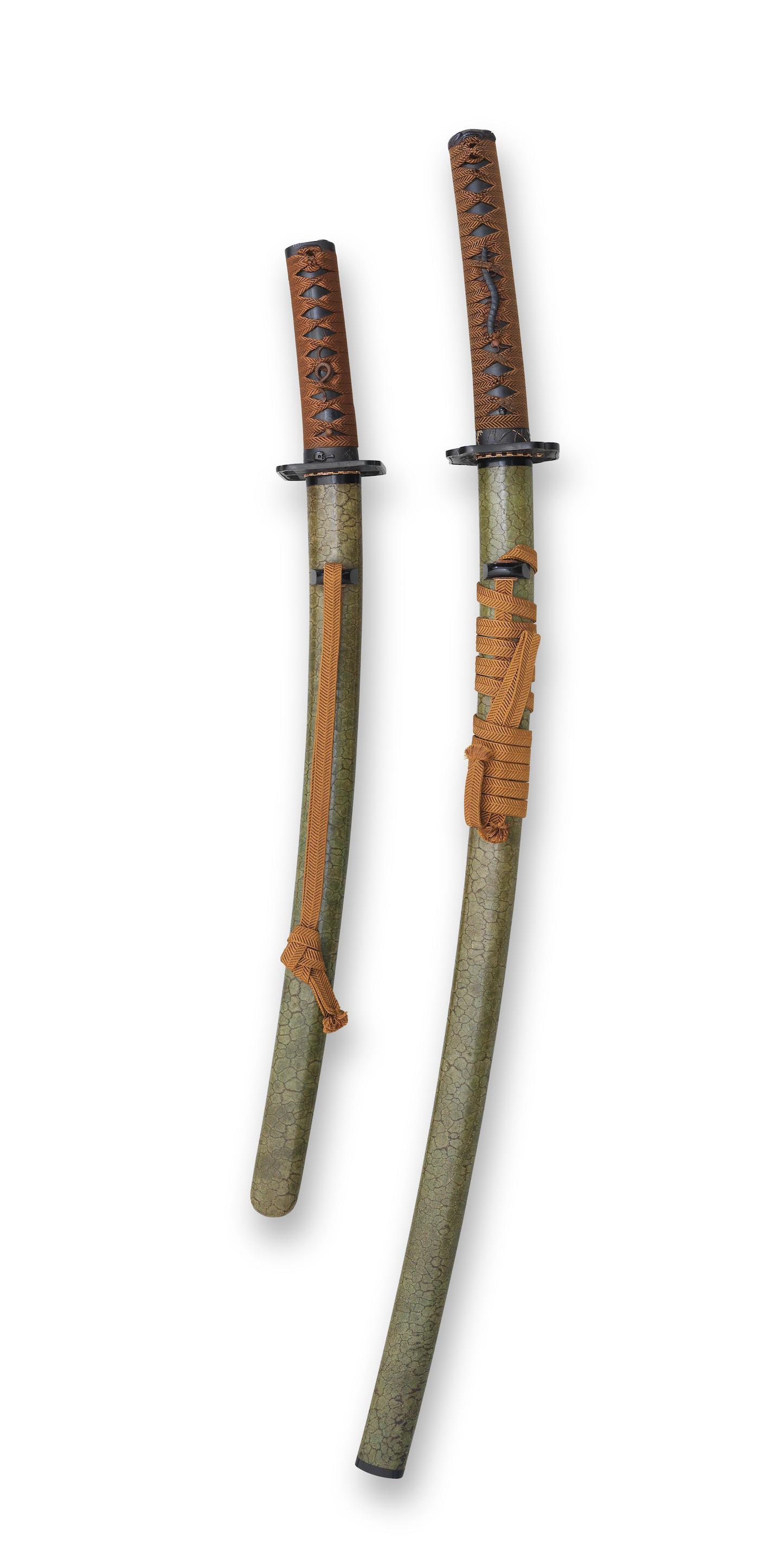 A KOSHIRA-E (MOUNTING) FOR A DAISHO (MATCHING LONG AND SHORT SWORD) Edo period (1615-1868), mid ... (1 of 2)