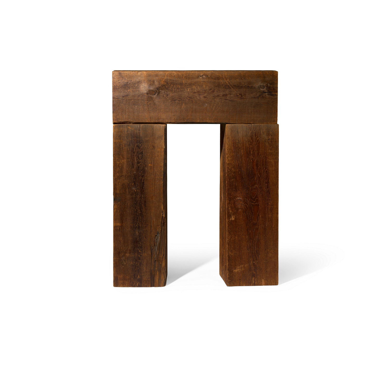 CARL ANDRE (B. 1935) Post and Lintel (Element Series)1960/1971: CARL ANDRE (B. 1935) Post and Lintel (Element Series) 1960/1971 3 timbers, 1 horizontal on 2 vertical overall: 47 1/4 by 35 3/4 by 11 1/2 in. (120 by 90.8 by 29.2 cm.) each: 35 3/4 by 11 1/2 by 11 1/2
