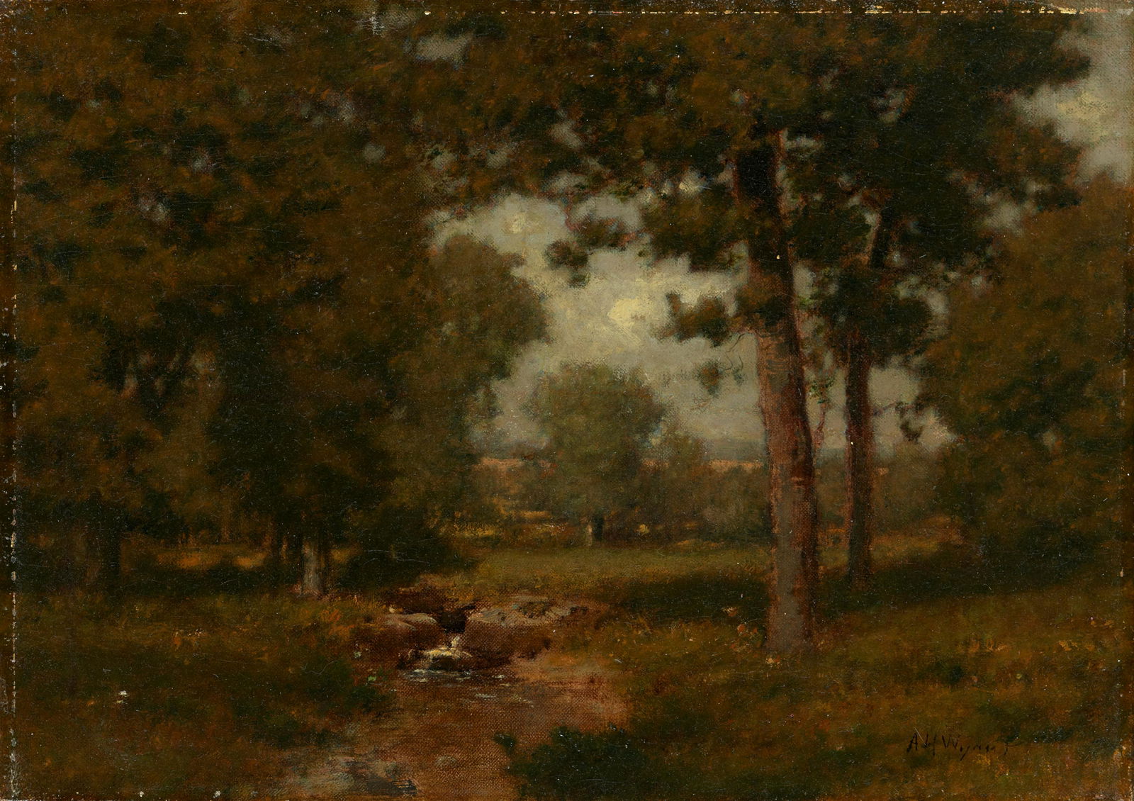 Alexander Helwig Wyant (1836-1892) Field Brook 10 1/4 x 14 1/8 in. (26 x 35.9 cm.) (Painted circ... (1 of 1)