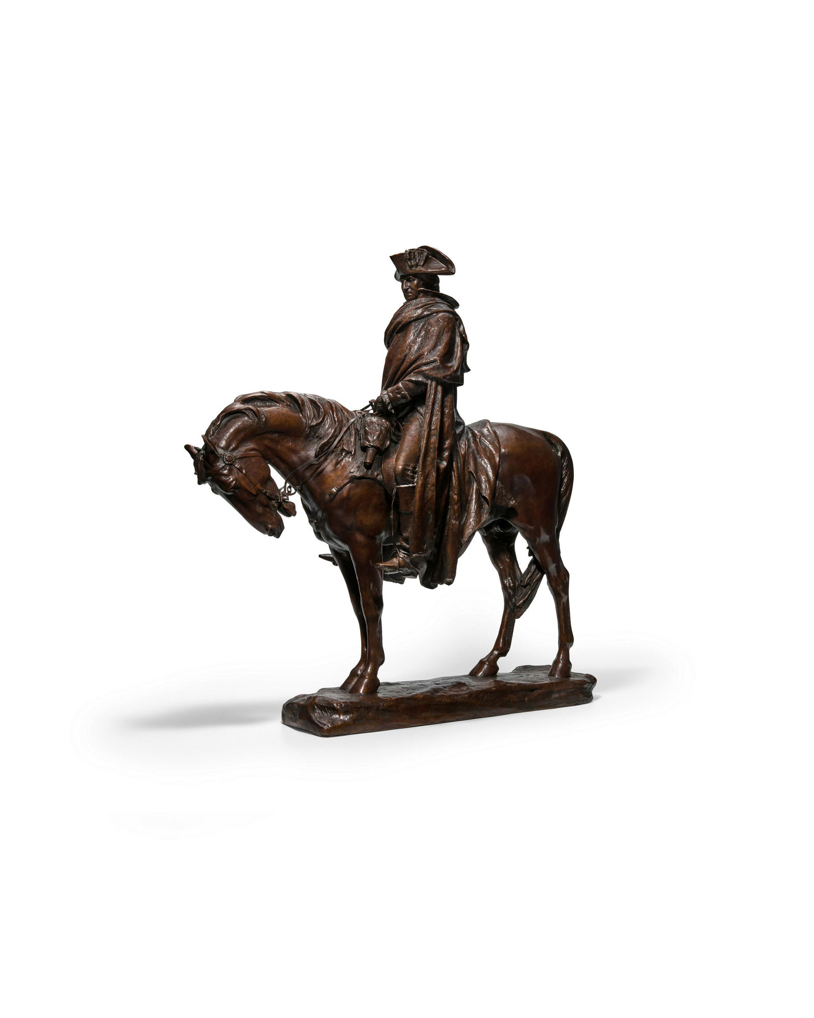 Henry Merwin Shrady (1871-1922) George Washington at Valley Forge 25 in. (63.5 cm.) high (Modele...: Henry Merwin Shrady (1871-1922) George Washington at Valley Forge inscribed 'H.M. SHRADY' (along the base) and inscribed 'ROMAN BRONZE WORKS N-Y-' (on the base) bronze with brown patina 25 in. (63.5 c