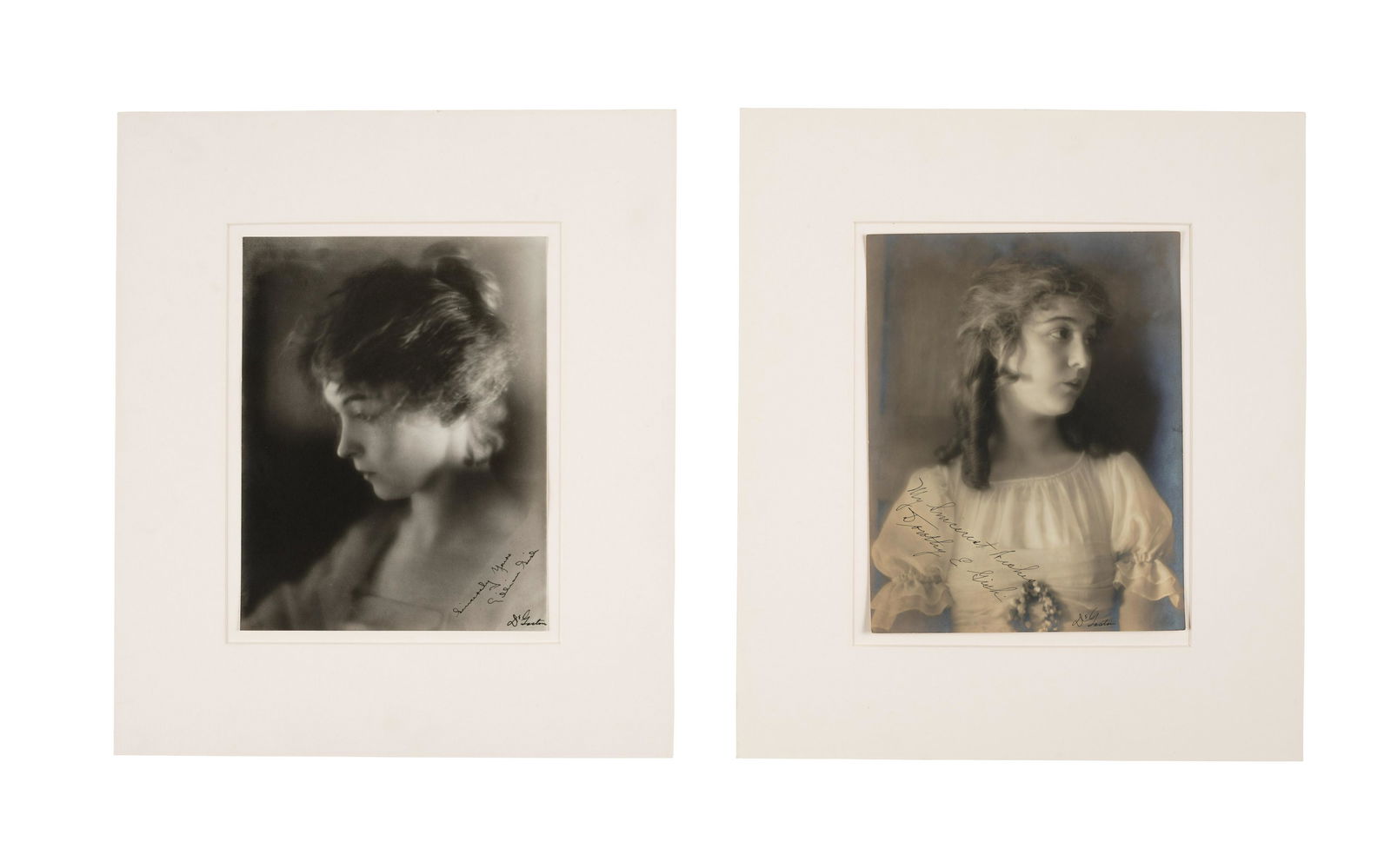 Two signed photographs of Lillian and Dorothy Gish by De Gaston (1 of 1)