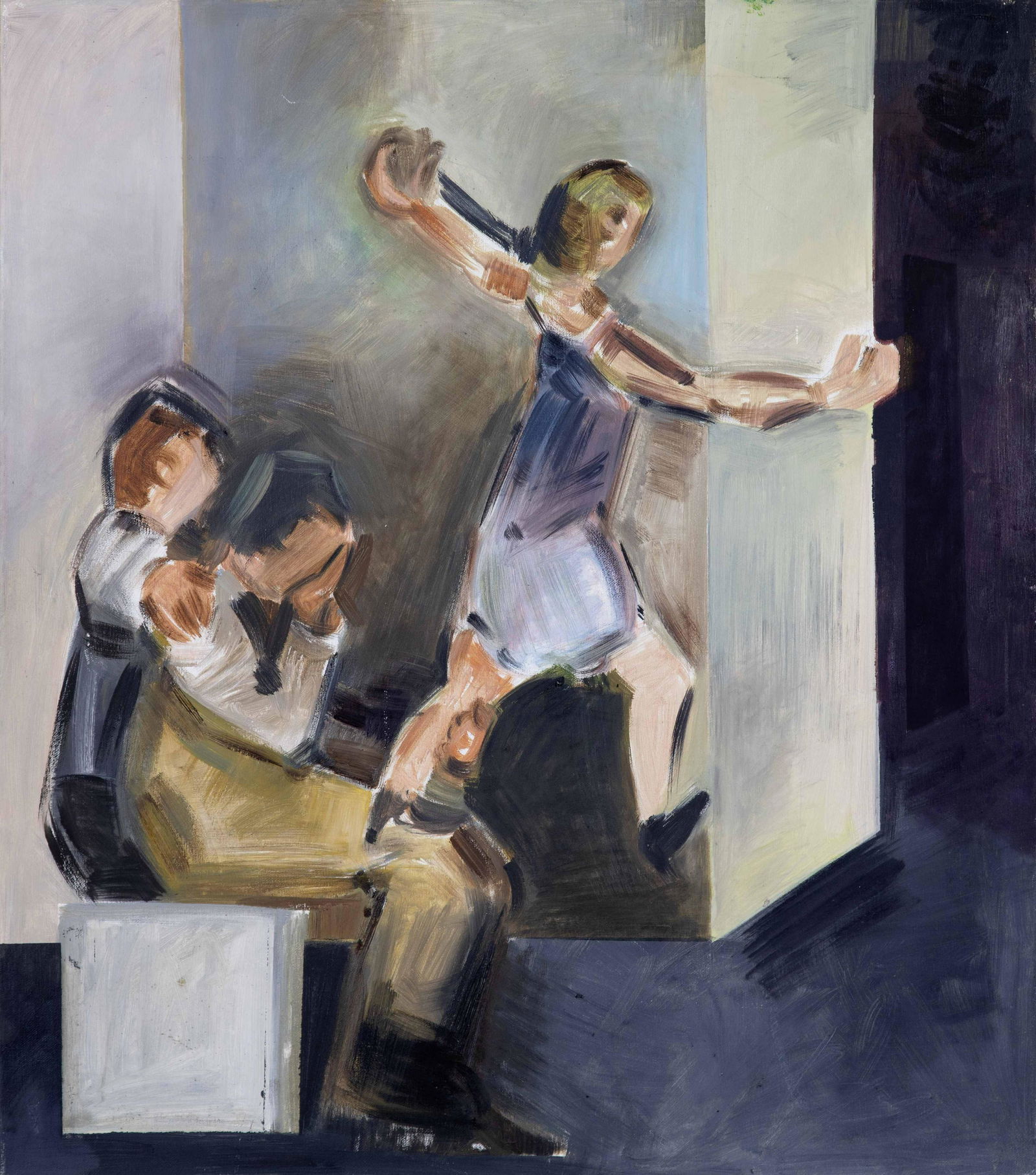 Apostolos Georgiou (Greek, born 1952) Sans titre (Peint en 2006.signed in Greek and dated (on th...: Apostolos Georgiou (Greek, born 1952) Sans titre signé en grec et daté '06' (au revers) huile sur toile 80 x 70cm (31 1/2 x 27 9/16in). Peint en 2006. signed in Greek and dated (on t