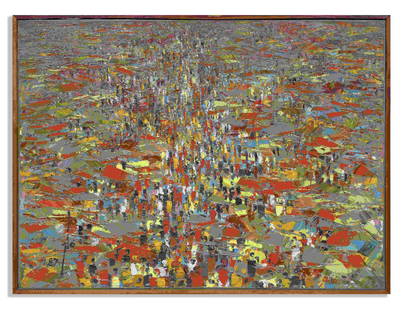 Ablade Glover (Ghana, né en 1934) Late market, 1987: Ablade Glover (Ghana, né en 1934) Late market, 1987 signé et daté en bas à gauche 'Glo 87' huile sur toile signed and dated 'Glo 87' to the lower left oil on canvas 87 x
