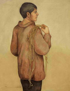 Louay Kayyali (Syria, 1934-1978) Porteur (Al-Hammal): Louay Kayyali (Syria, 1934-1978) Porteur (Al-Hammal) oil on canvas, framed signed titled and dated on the verso, executed in 1976 99 x 76cm (39 x 29 15/16in). Footnotes: Provenance: Prop