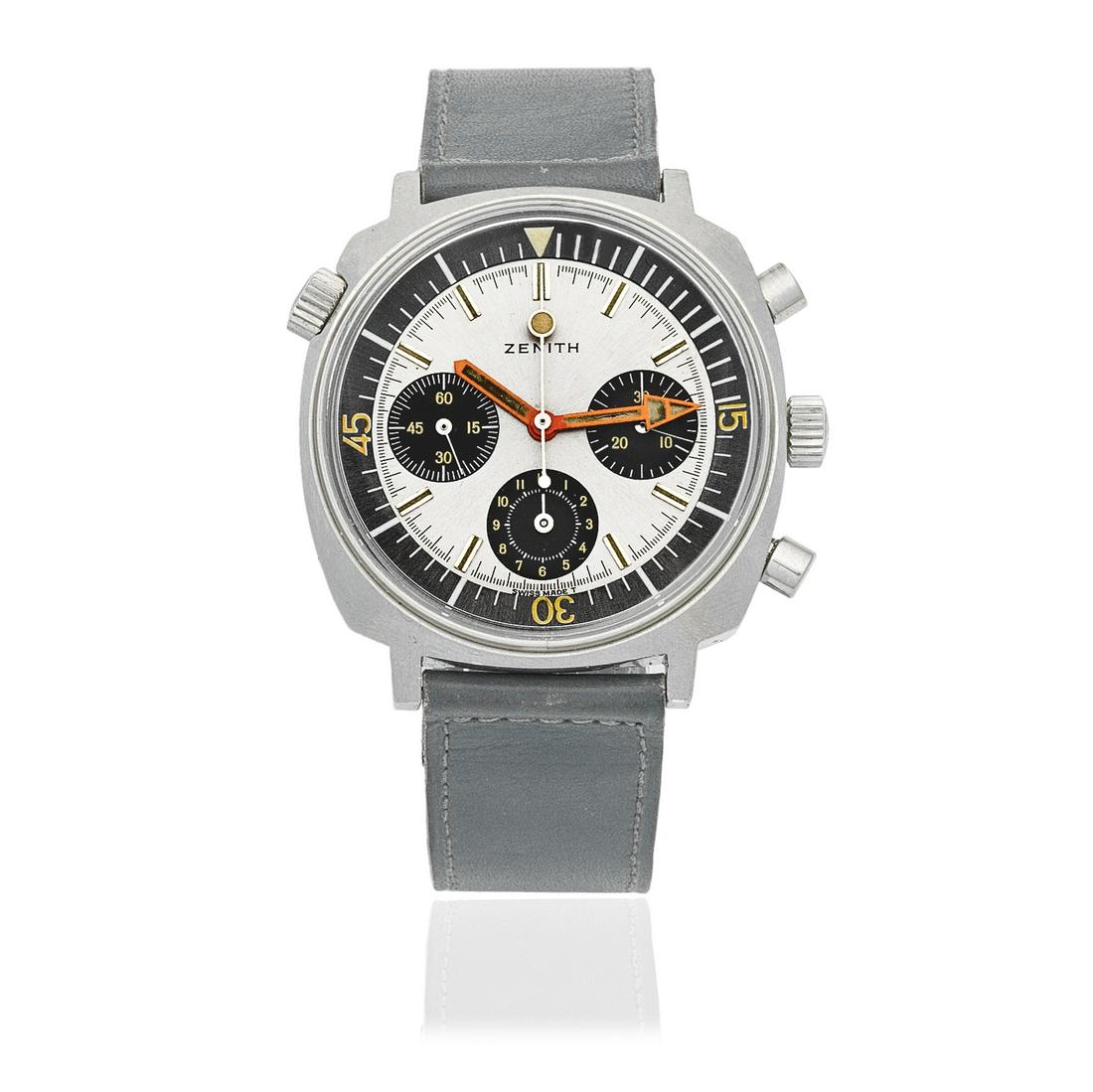 Zenith. A stainless steel manual wind chronograph wristwatch  Super SubSea, Ref: A3736, Circa 1960 (1 of 1)