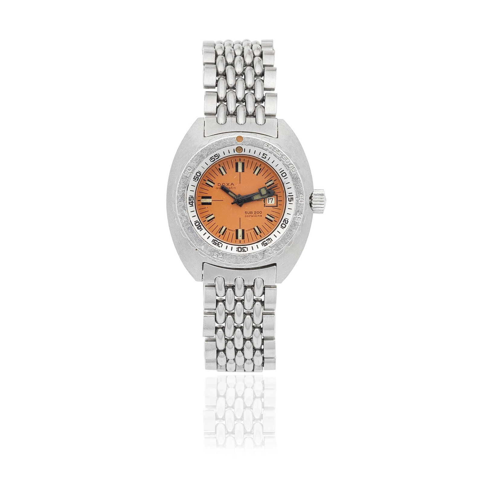 Doxa. A lady's stainless steel automatic calendar bracelet watch  Sub 200 Coralline, Ref: 8009 4... (1 of 1)