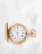 J.Pourrat et Fils, Gen&#232;ve. Montre de gousset &#224; clapet en or jaune 18K (750) chronograp... (1 of 1)