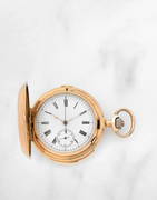 J.Pourrat et Fils, Gen&#232;ve. Montre de gousset &#224; clapet en or jaune 18K (750) chronograp... (1 of 1)