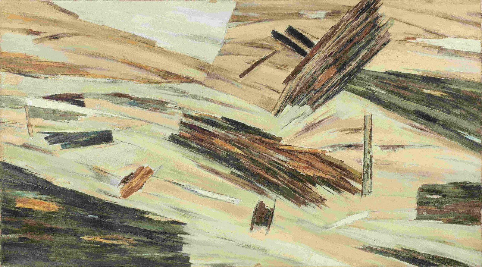 Ram Kumar (Indian, 1924-2018) Untitled (Landscape): Ram Kumar (Indian, 1924-2018) Untitled (Landscape) signed and dated Ram Kumar '84 verso oil on canvas 50.5 x 91.3cm (19 7/8 x 35 15/16in). Footnotes: Provenance Acquired by