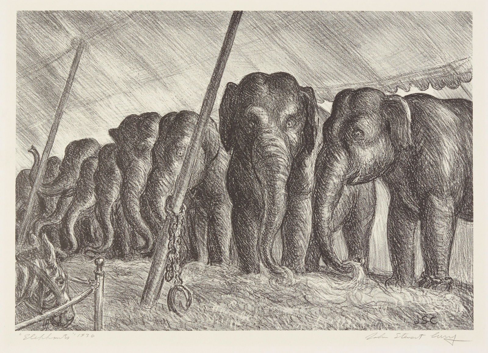 John Steuart Curry (1897-1946); Circus Elephants; (1 of 1)