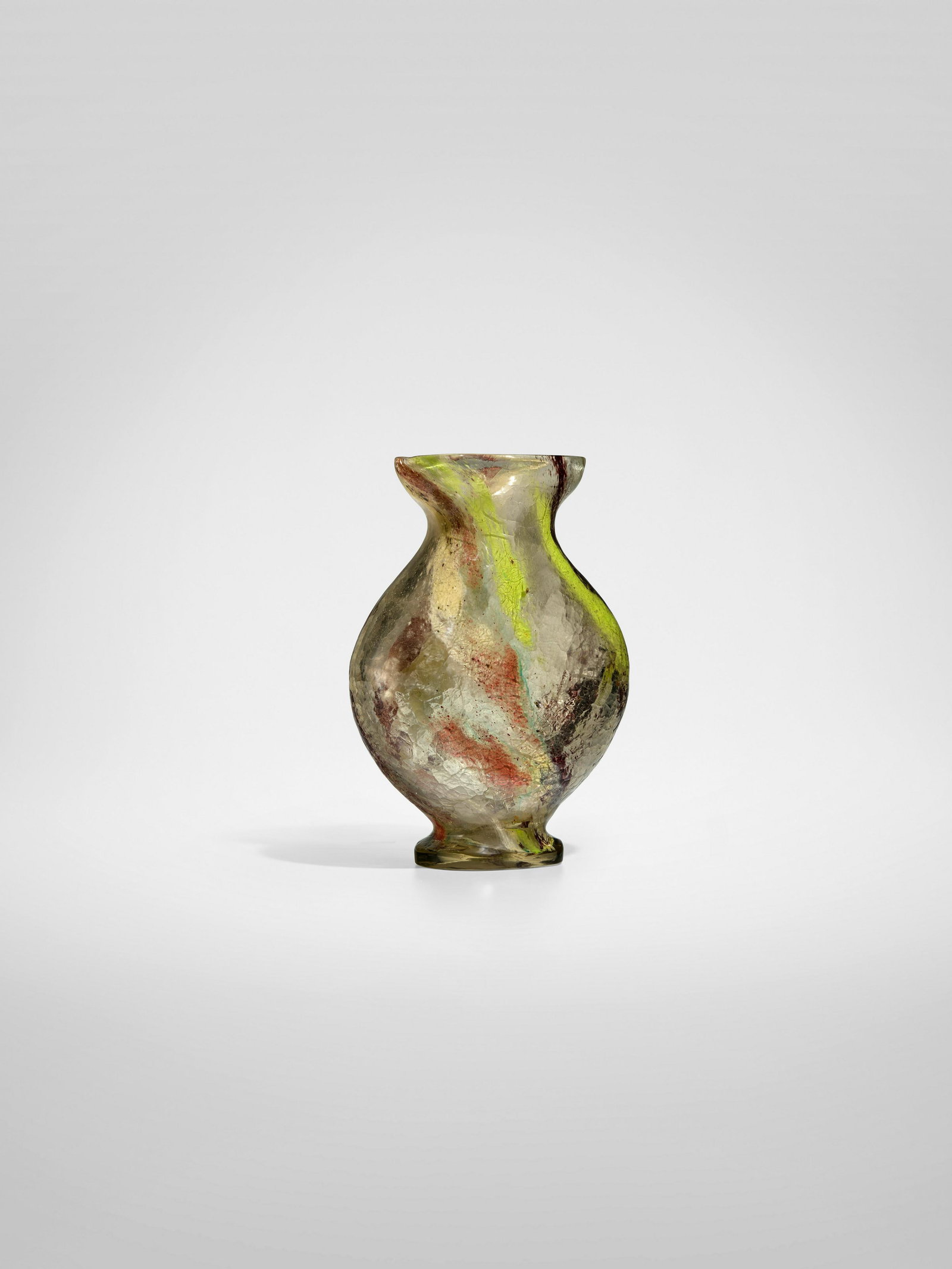 FRANCOIS-EUGENE ROUSSEAU (1827-1891)  Vasecirca 1880craquelure glass, internally decorated, engr... (1 of 3)