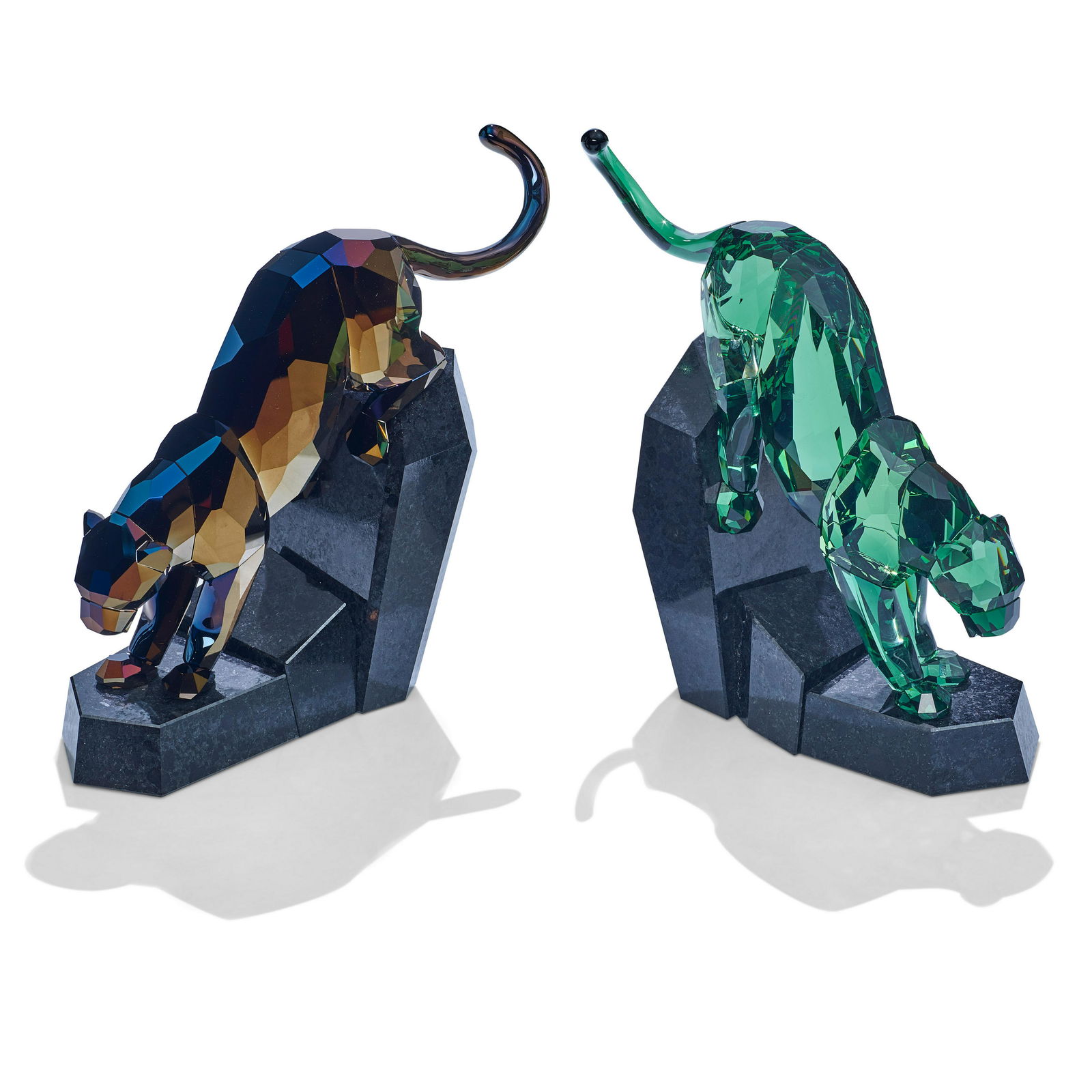 TWO SWAROVSKI GLASS PANTHERS (1 of 1)