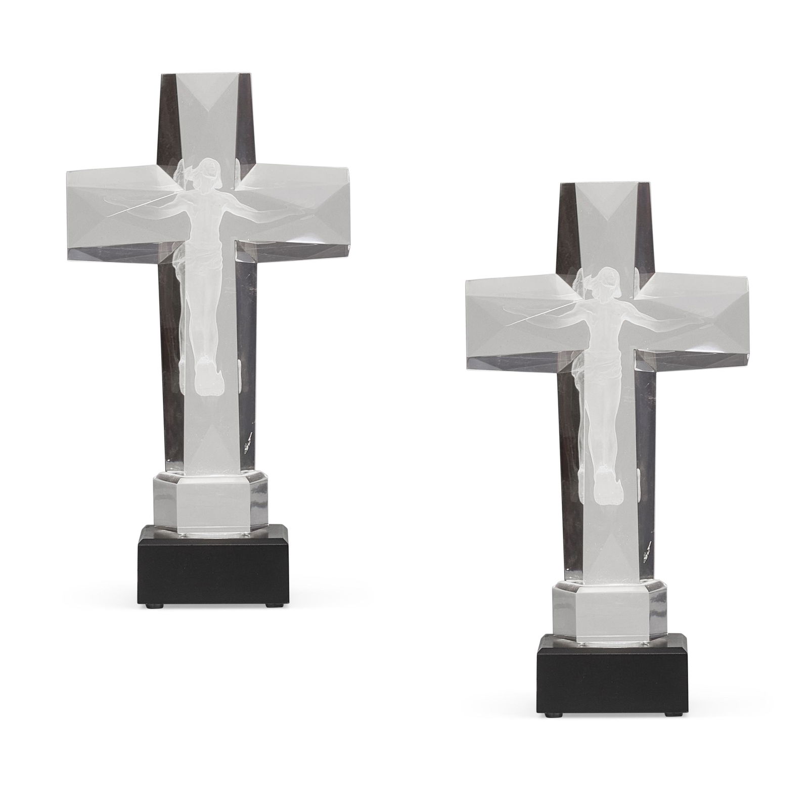 TWO FREDERICK HART ACRYLIC SCULPTURES: CROSS OF THE MILLENNIAL (1 of 2)